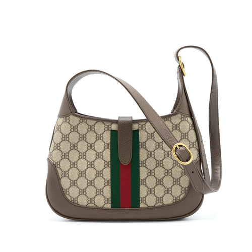 GUCCI/BALENCIAGA JACKIE BAG SUPREME CANVAS AND LEATHER GHW