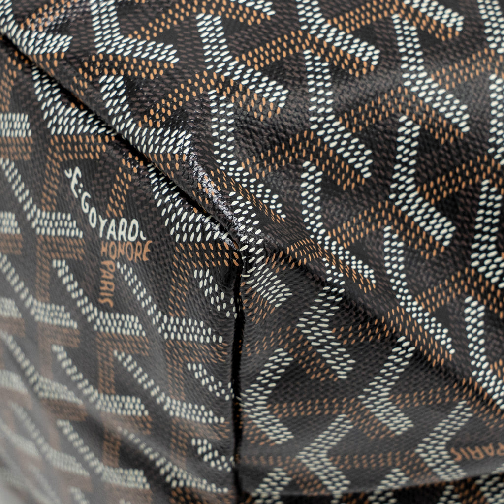 GOYARD SAINT LOUIS PM TOTE BAG GOYARDINE CANVAS/CALFSKIN BLACK