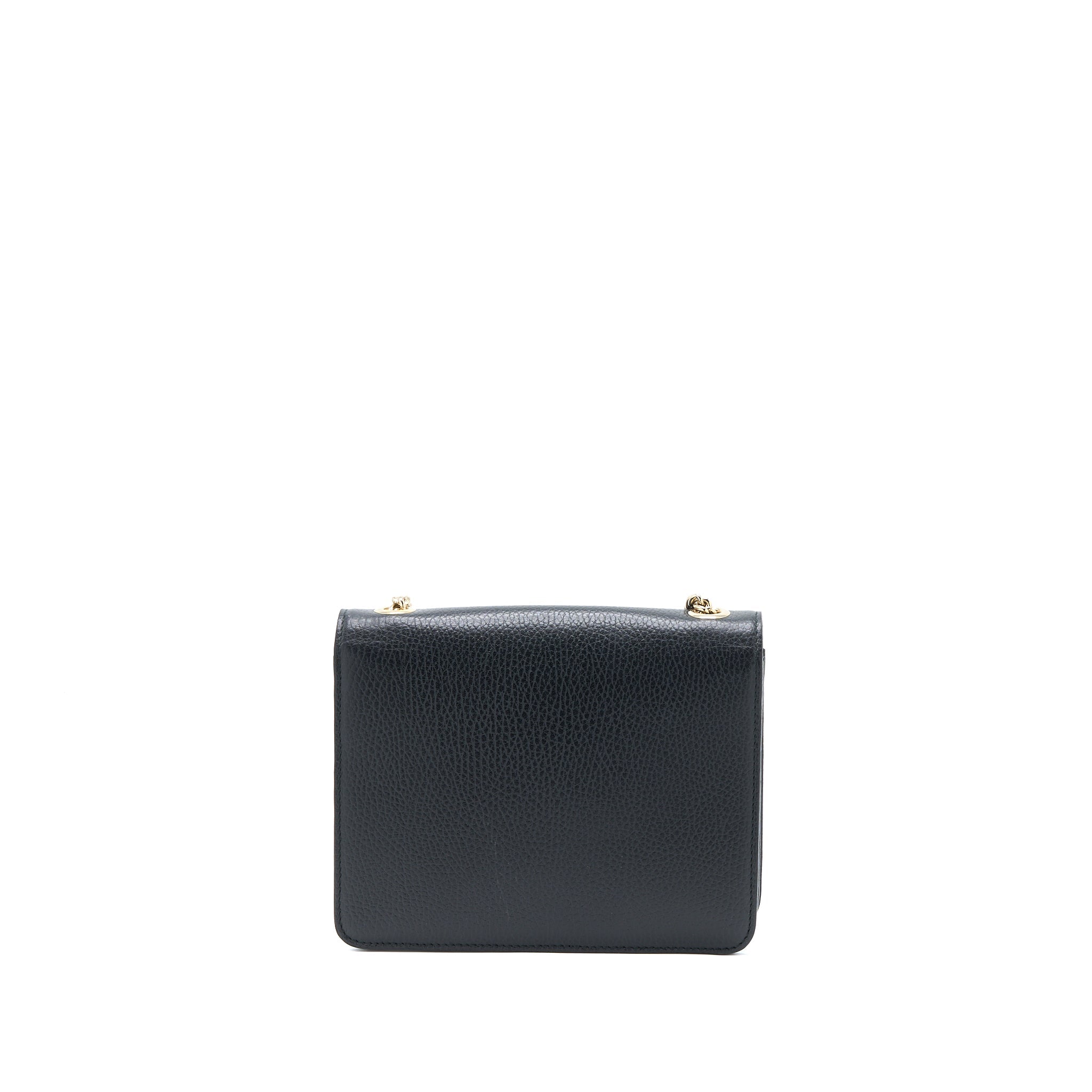 GUCCI INTERLOCKING SMALL SHOULDER BAG BLACK LGHW