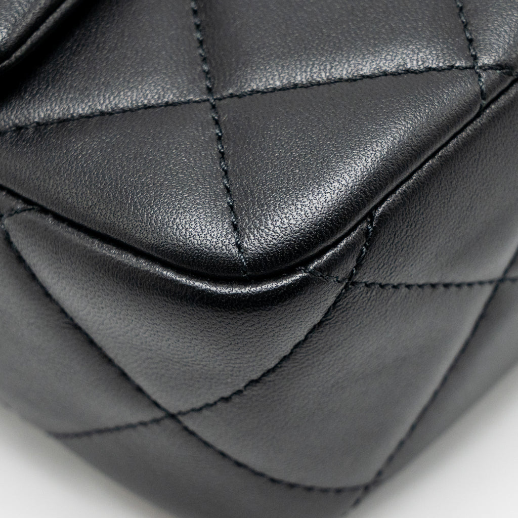 CHANEL MY PERFECT MINI FLAP BAG LAMBSKIN BLACK GHW (MICROCHIP)