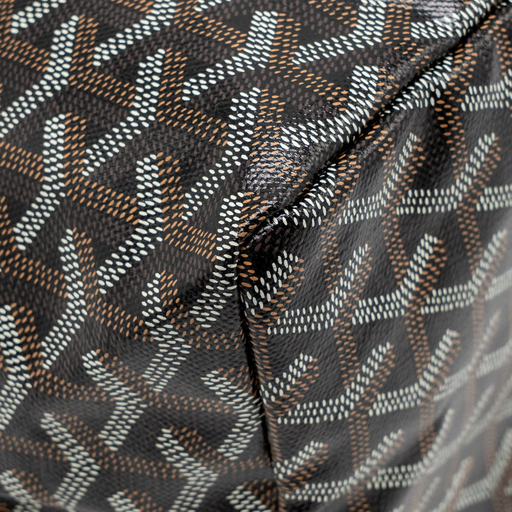 GOYARD SAINT LOUIS PM TOTE BAG GOYARDINE CANVAS/CALFSKIN BLACK