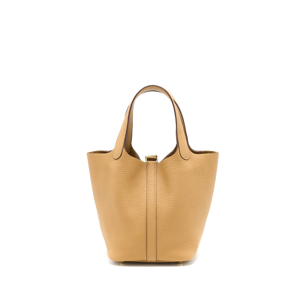 HERMES PICOTIN 18 LOCK BAG CLEMENCE BISCUIT GHW