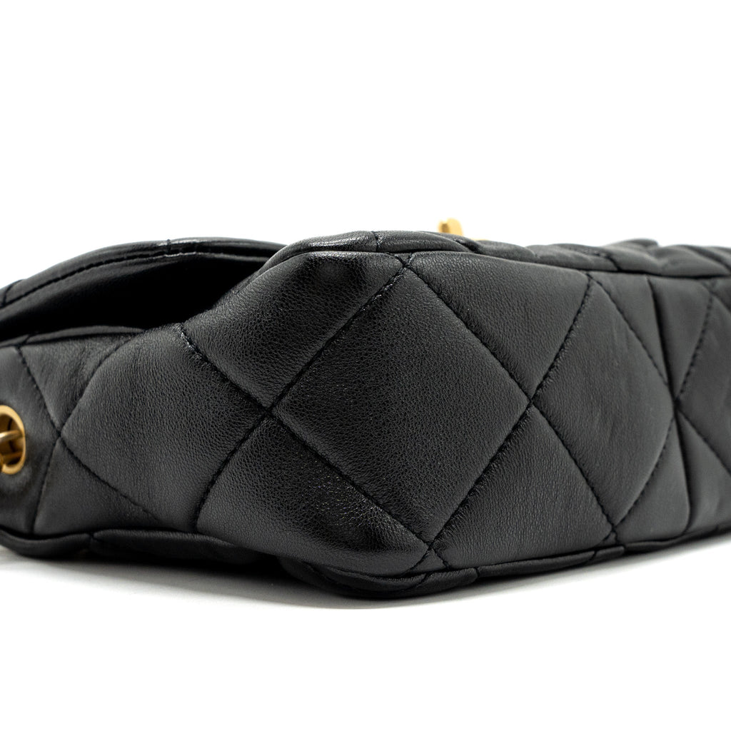 CHANEL 23S COCO LOVE FLAP BAG LAMBSKIN BLACK BRUSHED GHW (MICROCHIP)