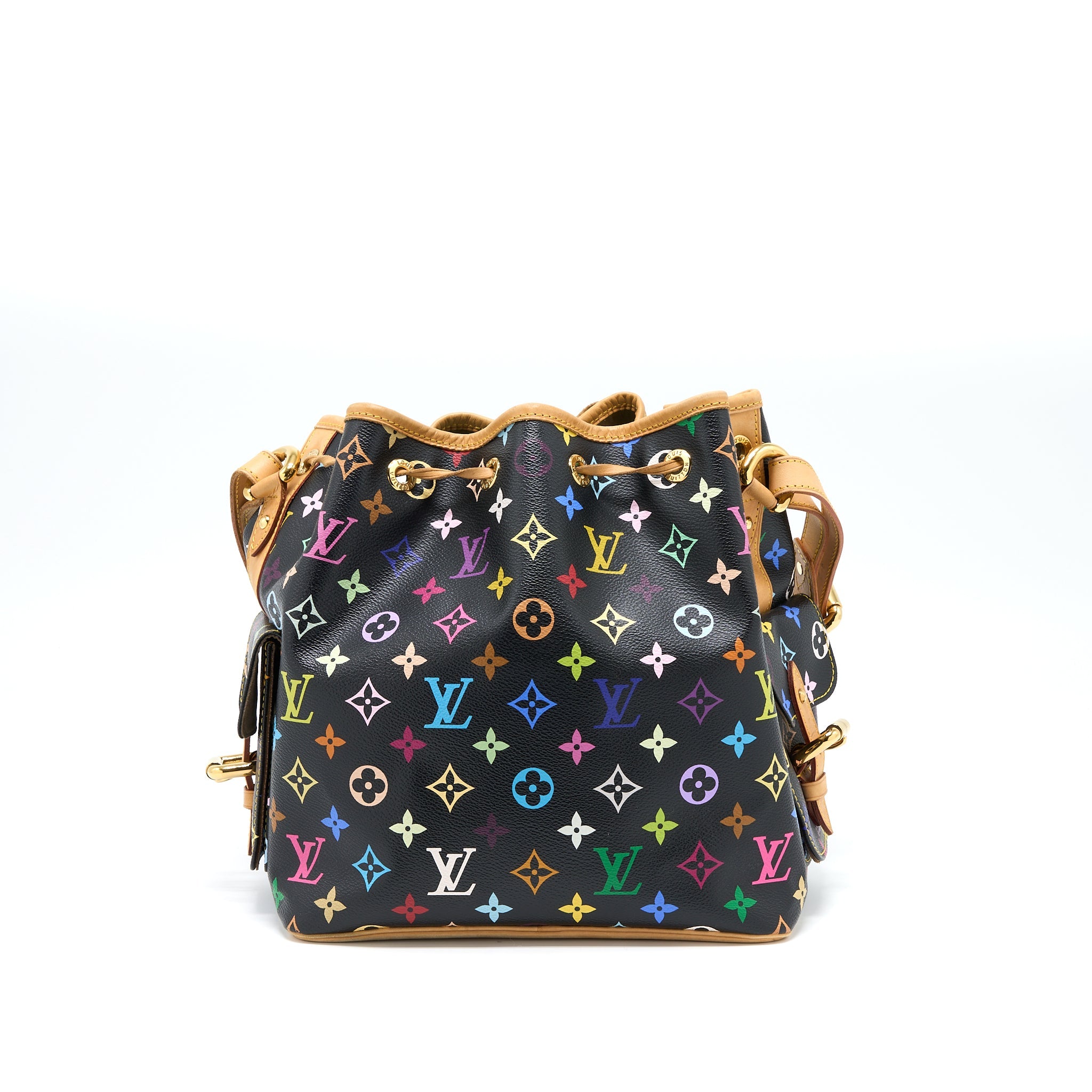 LOUIS VUITTON PETIT NOE BLACK MULTICOLOUR MONOGRAM CANVAS GHW
