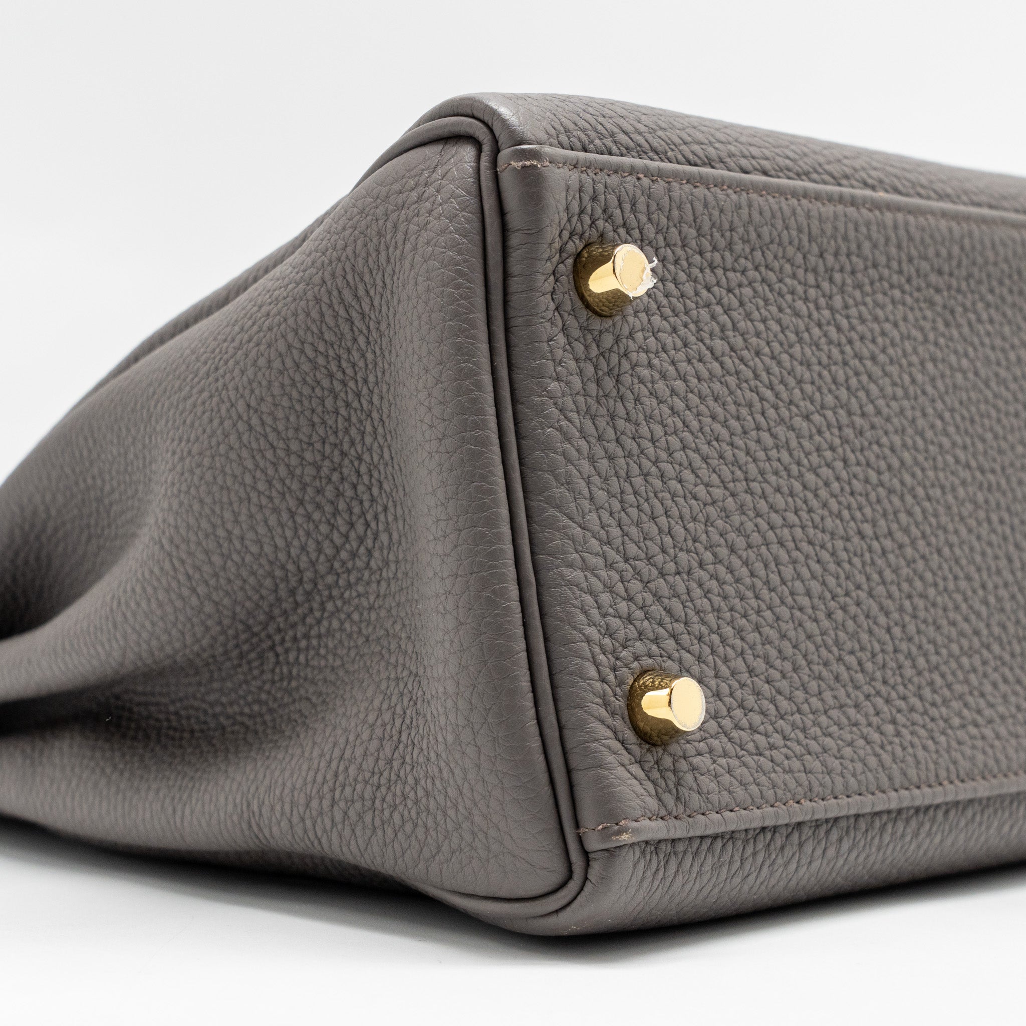 HERMES KELLY 32 TOGO 8F GRIS ETAIN GHW