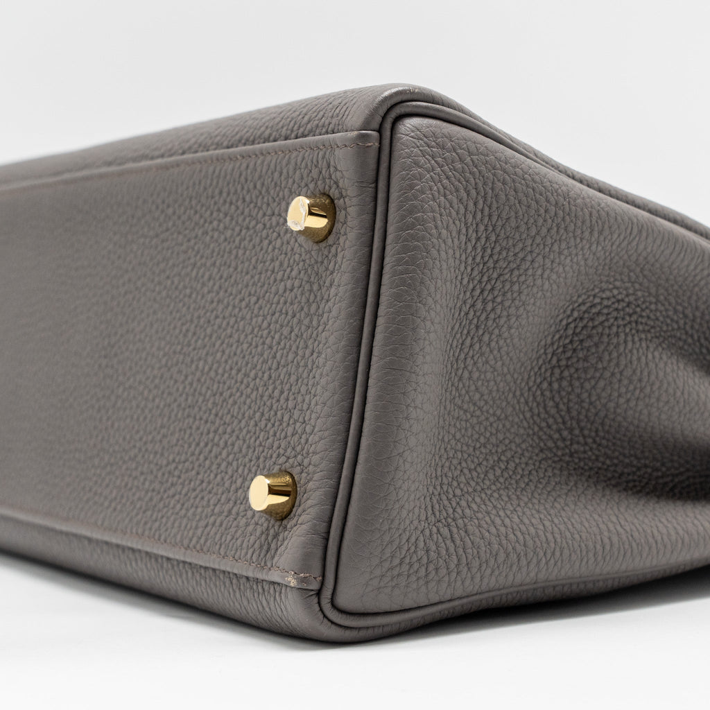 HERMES KELLY 32 TOGO 8F GRIS ETAIN GHW