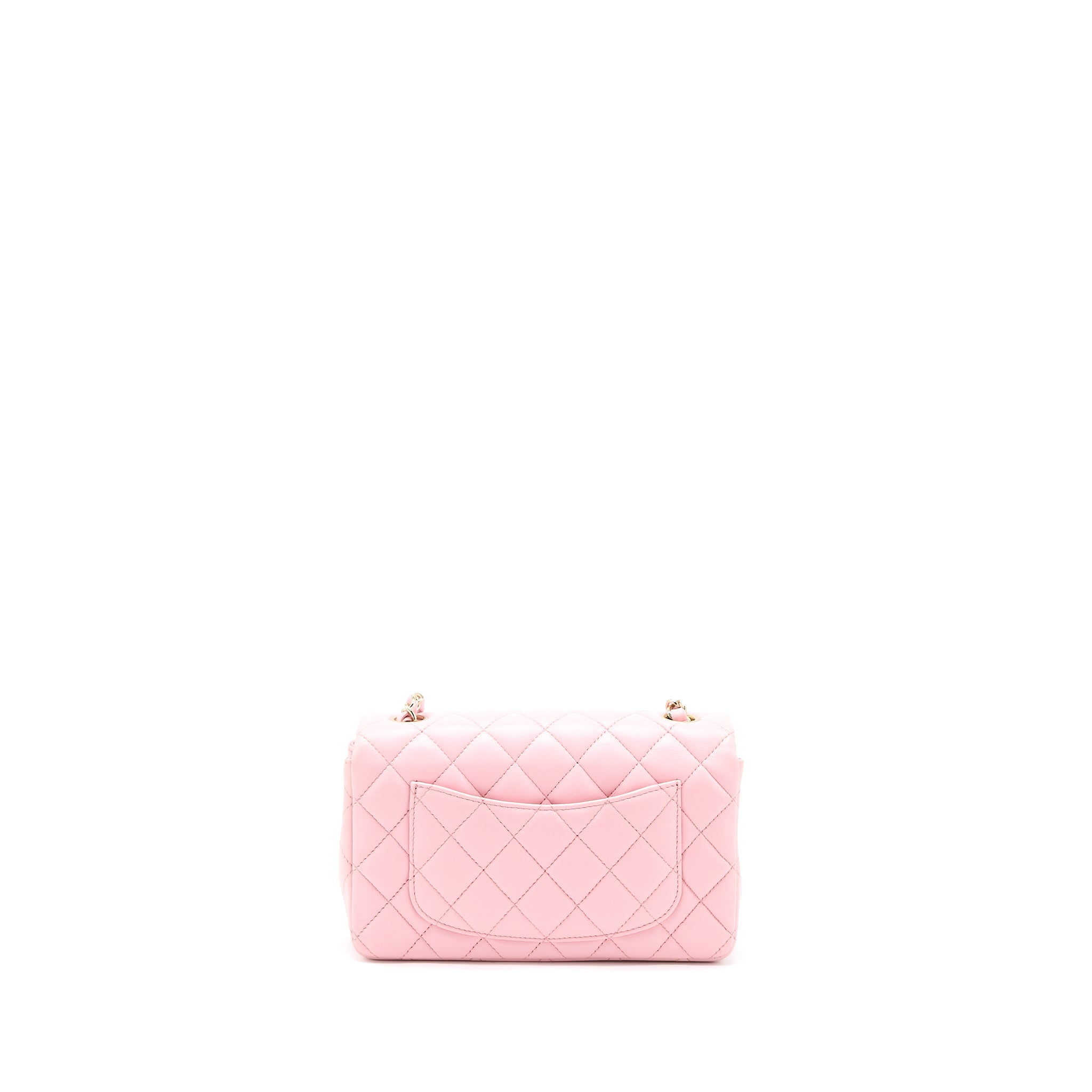 CHANEL 21S MINI RECTANGULAR FLAP BAG LAMBSKIN PINK LGHW