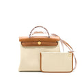 HERMES HERBAG ZIP 31 BAG LEATHER/CANVAS BENTON/FAUVE GHW