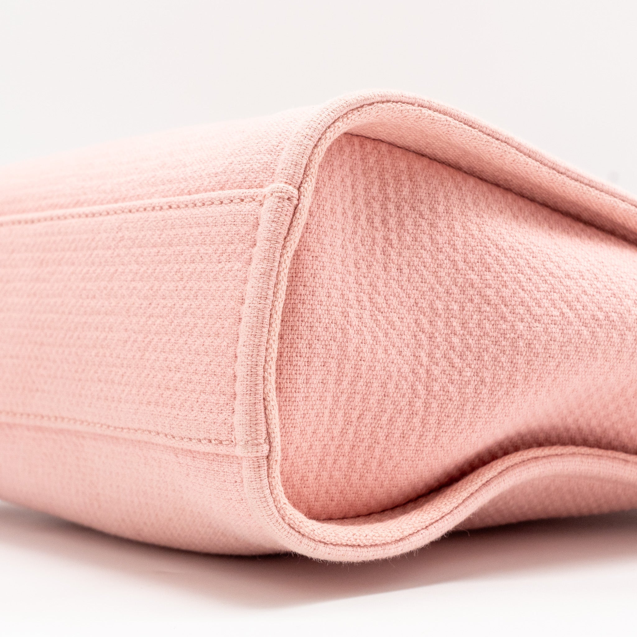 CHANEL DEAUVILLE PM TOTE BAG CANVAS PINK SHW (MICROCHIP)
