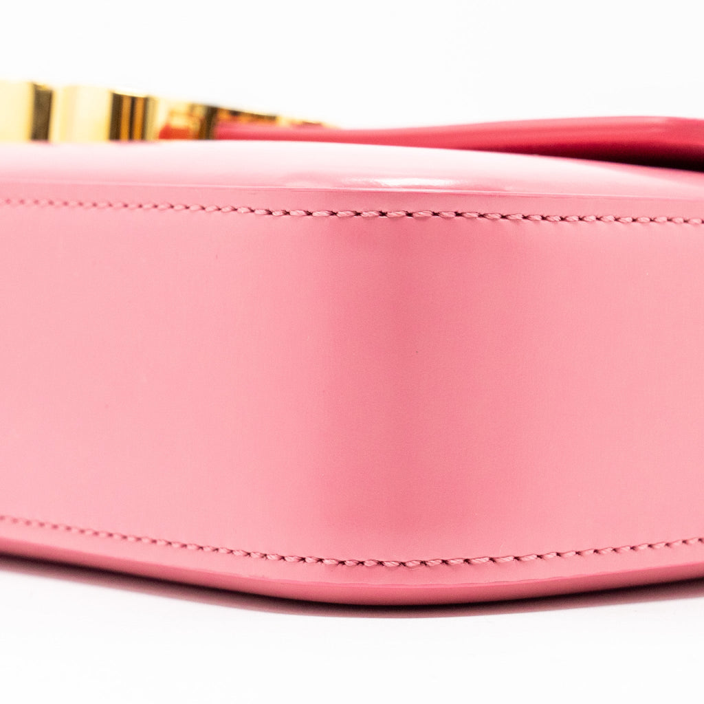 CELINE TRIOMPHE SHOULDER BAG SHINY CALFSKIN FLAMINGO GHW