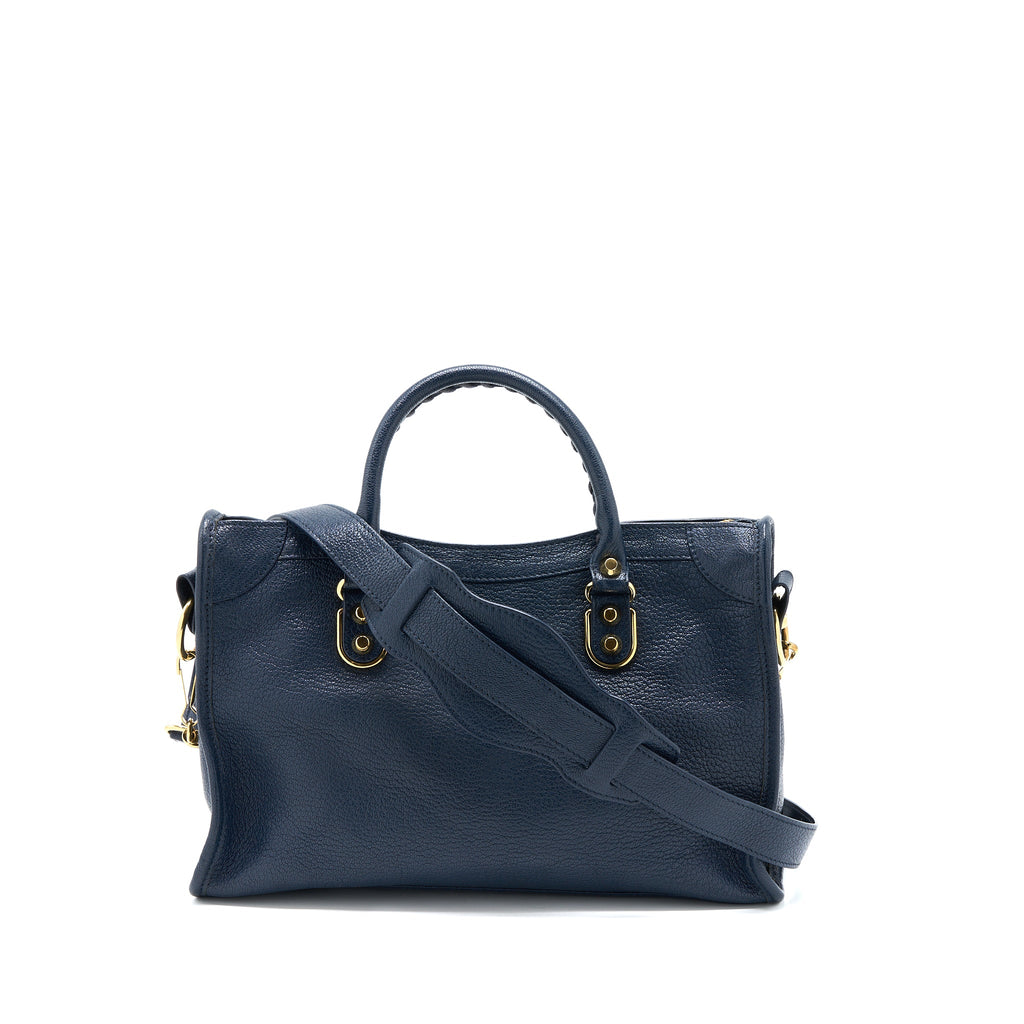 BALENCIAGA MINI CITY BAG NAVY GHW