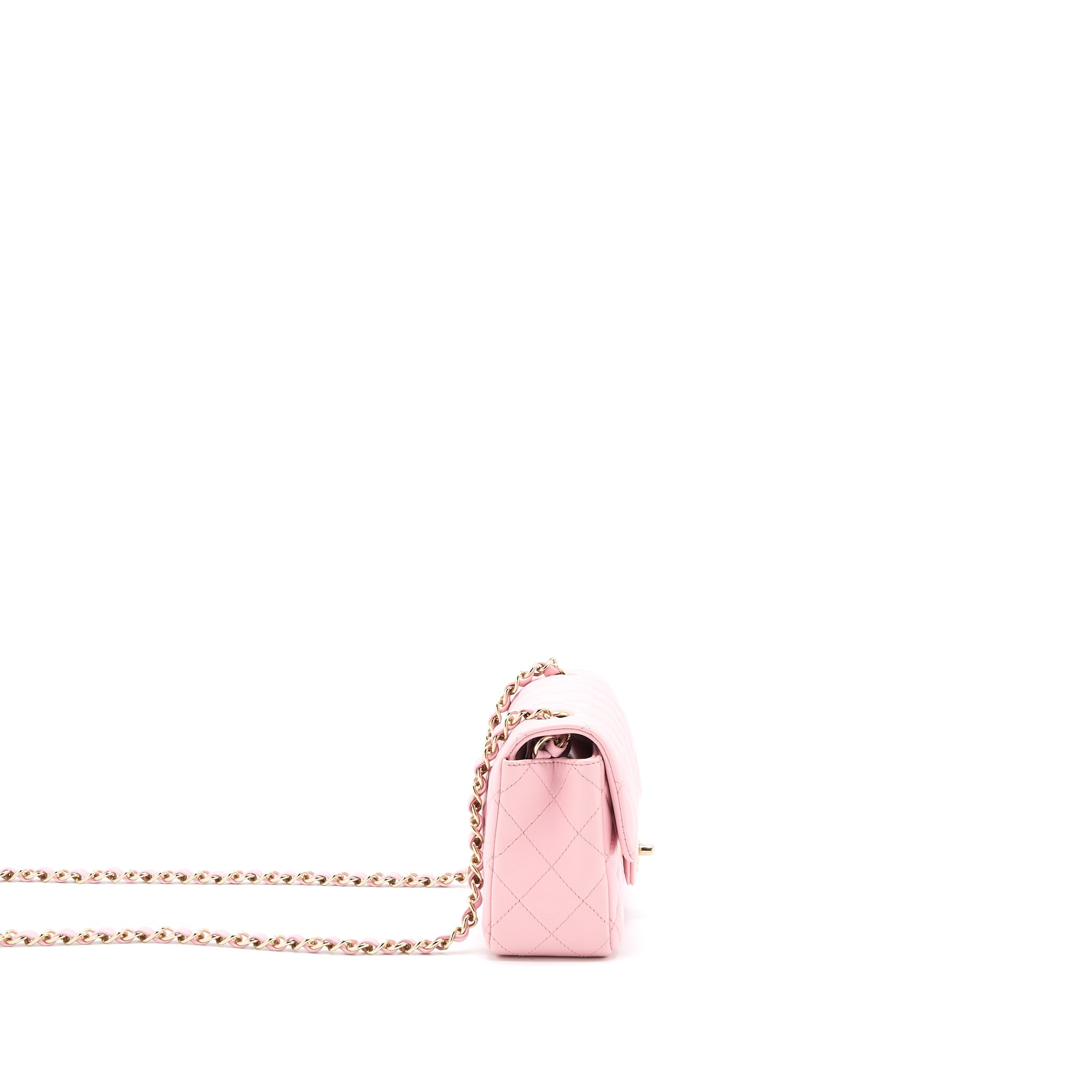 CHANEL 21S MINI RECTANGULAR FLAP BAG LAMBSKIN PINK LGHW