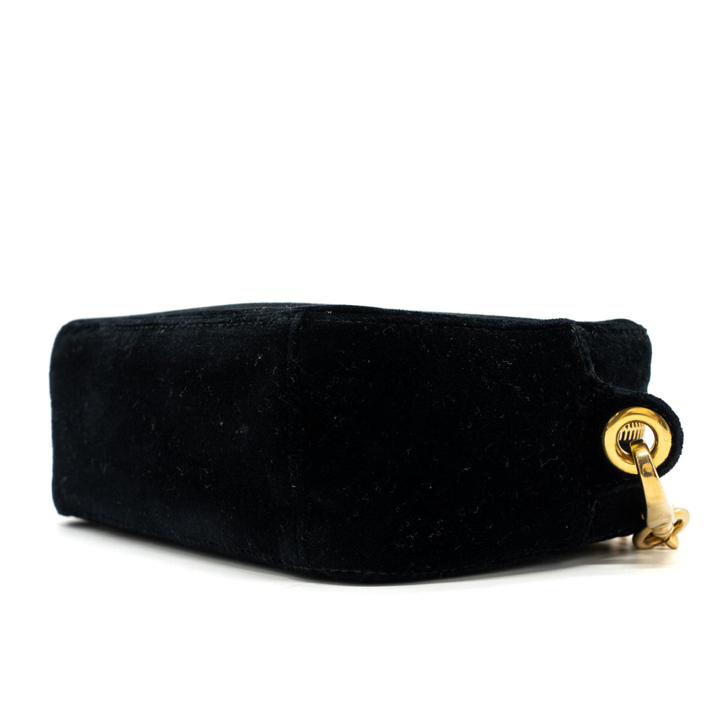 PRADA CAMERA BAG VELVET BLACK GHW
