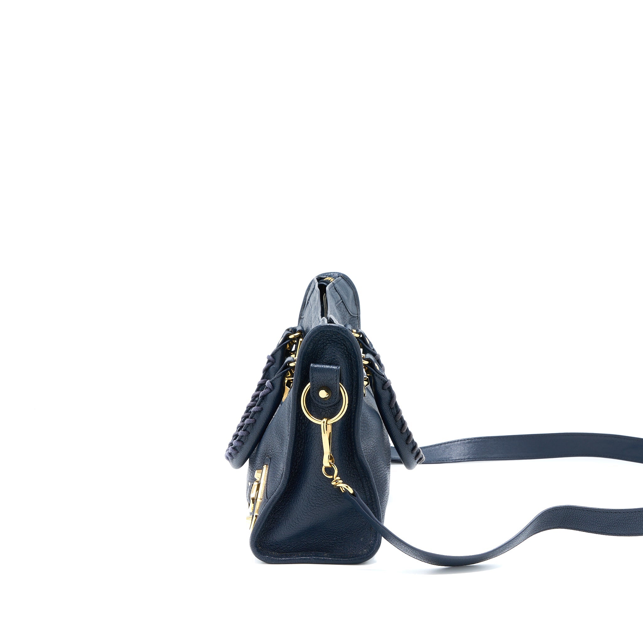 BALENCIAGA MINI CITY BAG NAVY GHW