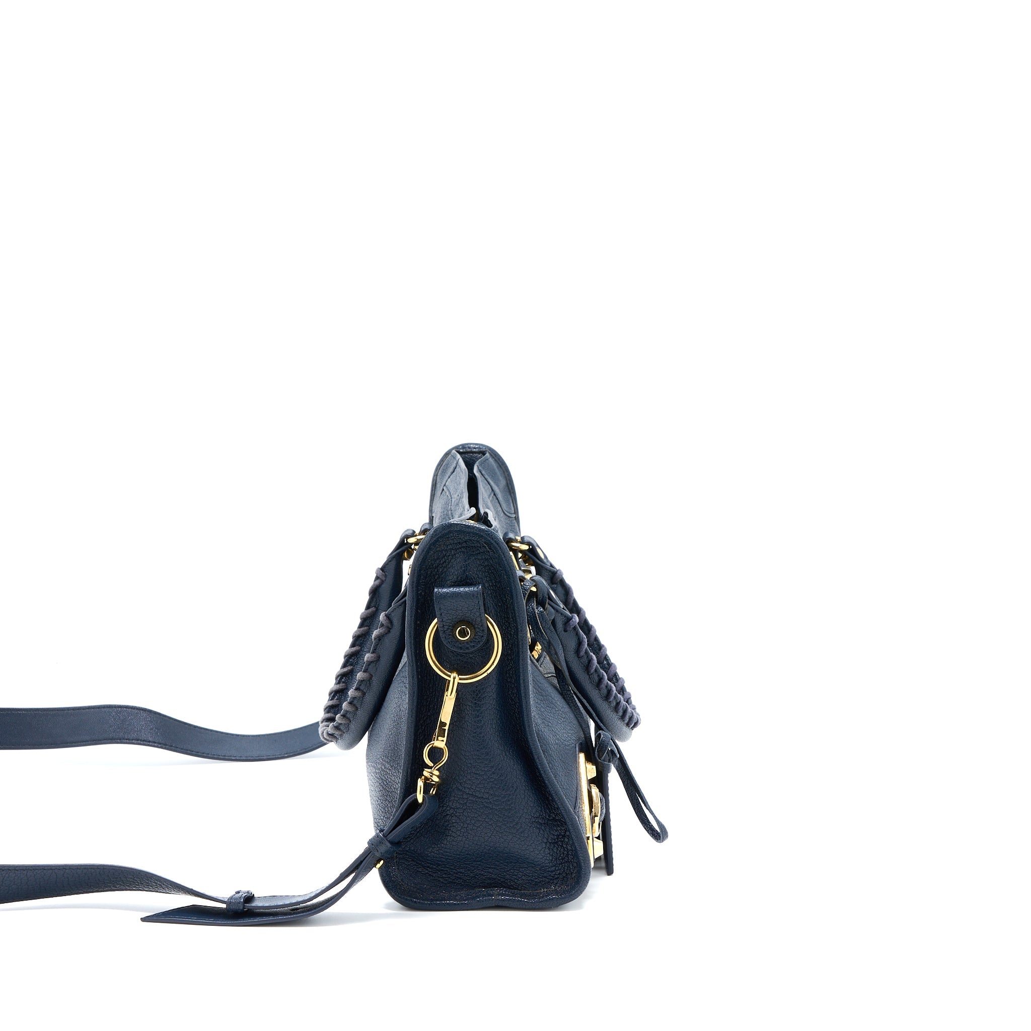 BALENCIAGA MINI CITY BAG NAVY GHW
