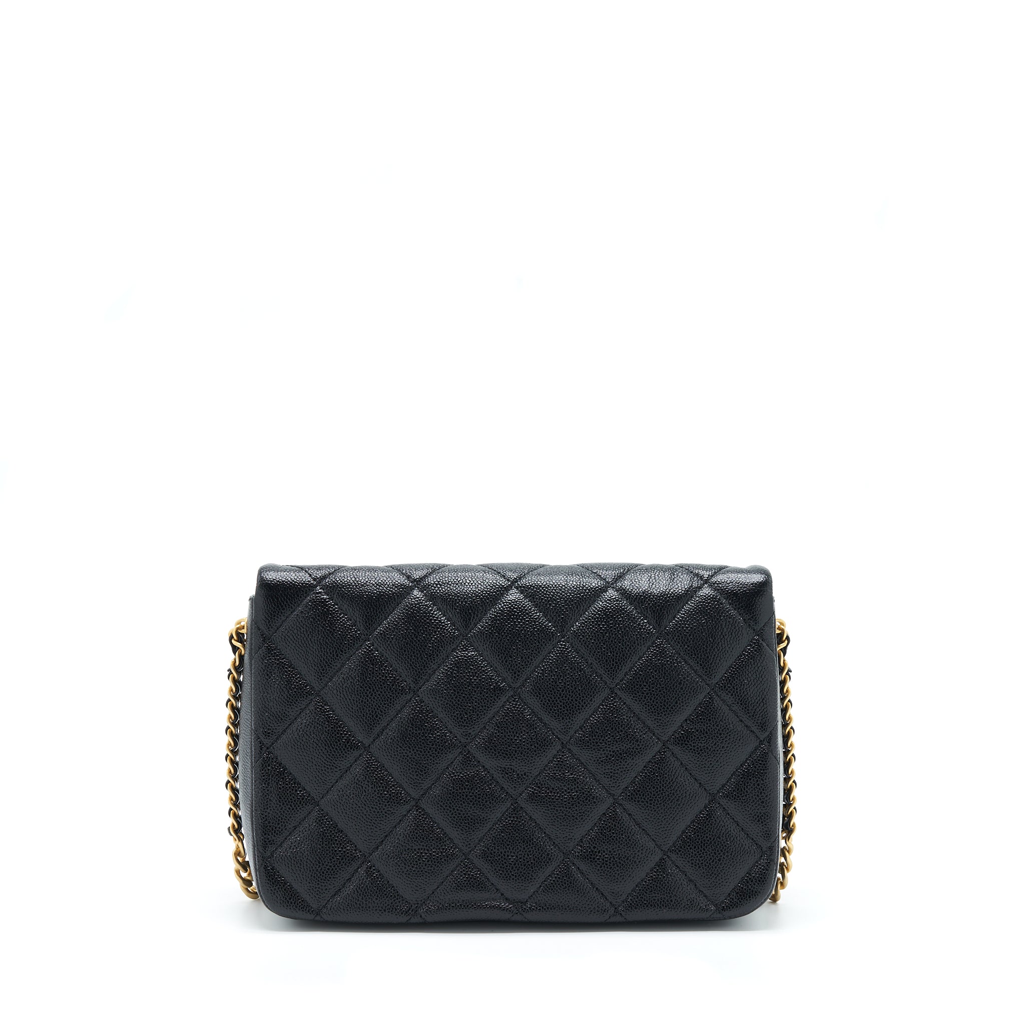 CHANEL 22P MEDIUM MELODY BAG GRAINED CALFSKIN BLACK GHW (MICROCHIP)