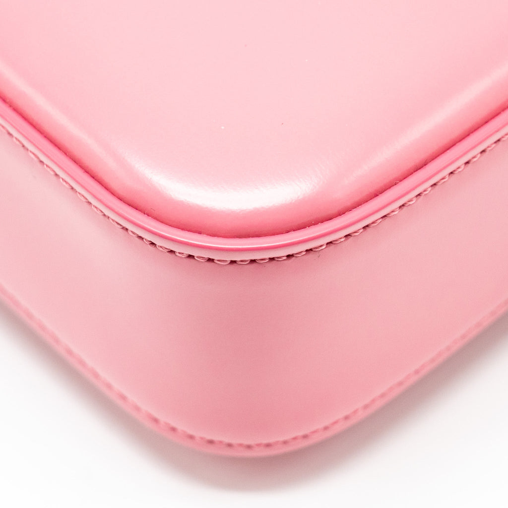 CELINE TRIOMPHE SHOULDER BAG SHINY CALFSKIN FLAMINGO GHW
