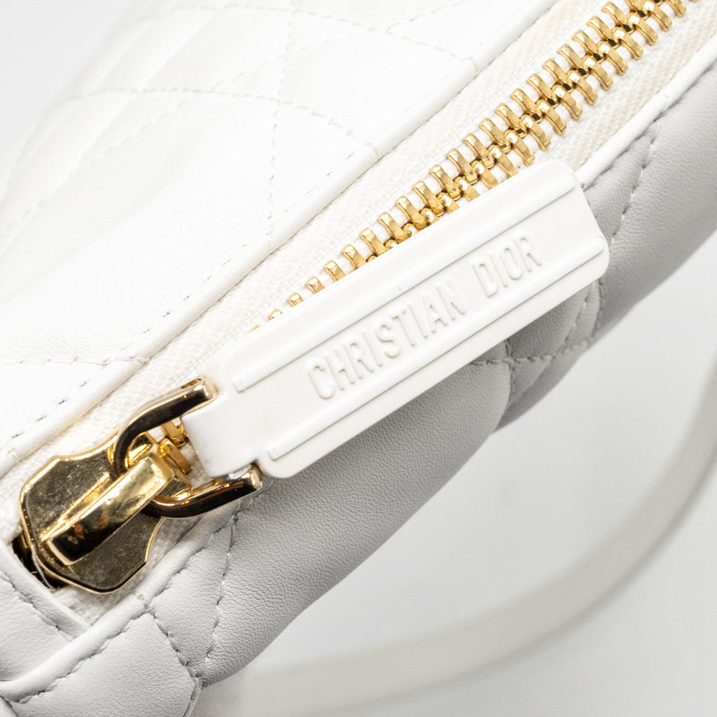 DIOR MEDIUM DIOR VIBE HOBO BAG LAMBSKIN WHITE SHW