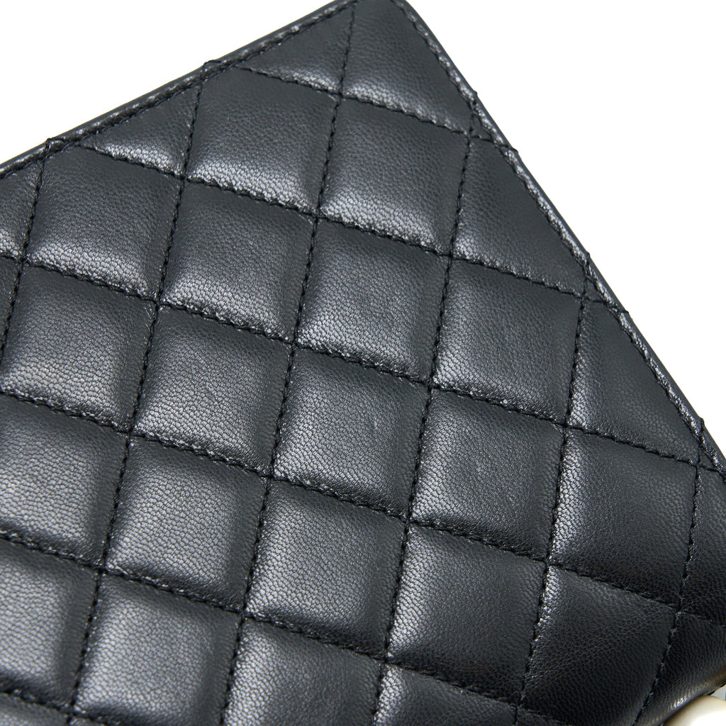 CHANEL 20C PEARL FLAP BAG GOATSKIN BLACK GHW