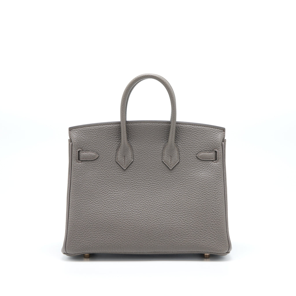HERMES BIRKIN 25 TOGO 8F GRIS ETAIN RGHW