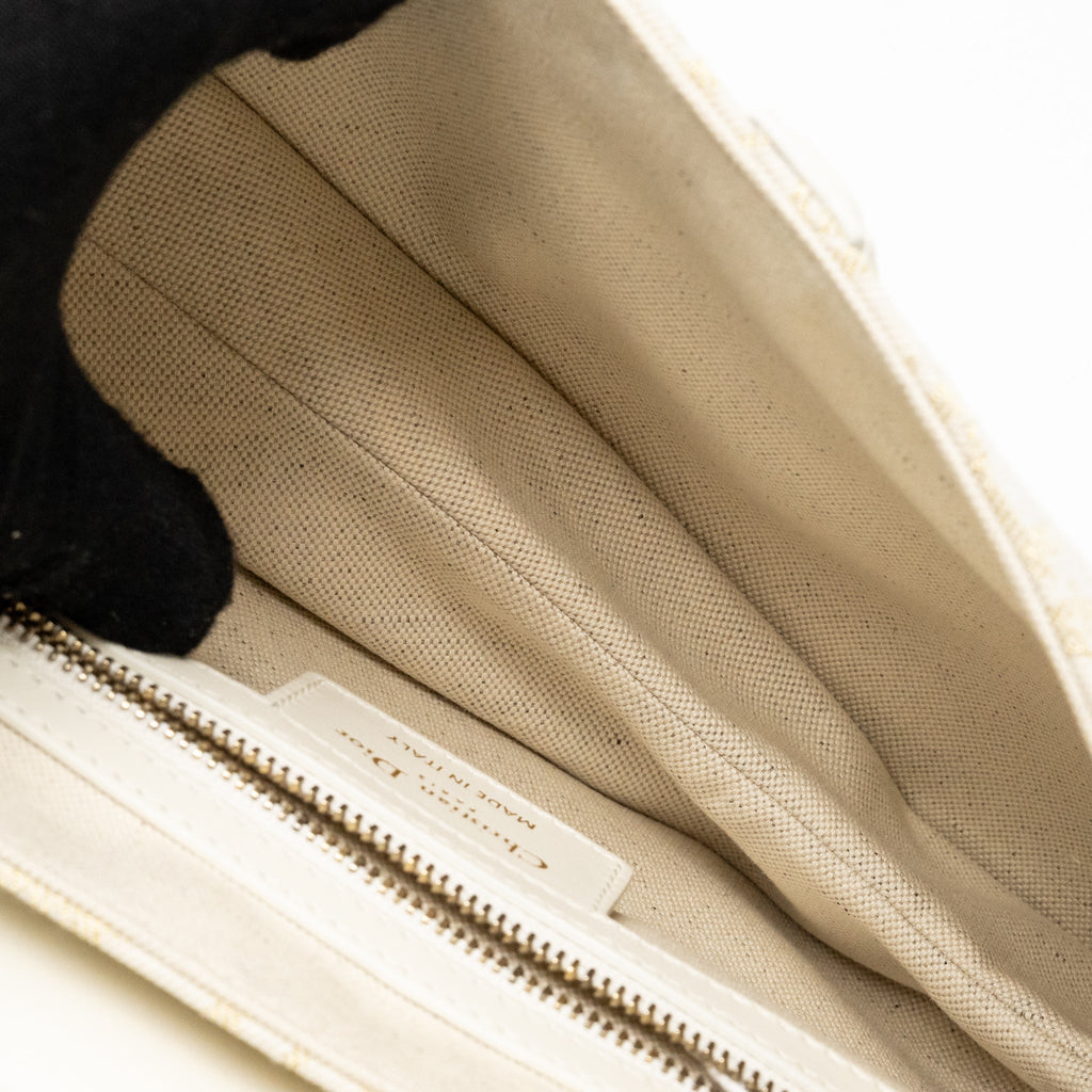 DIOR MEDIUM SADDLE BAG OBLIQUE CANVAS/LEATHER LATTE/MULTICOLOUR GHW