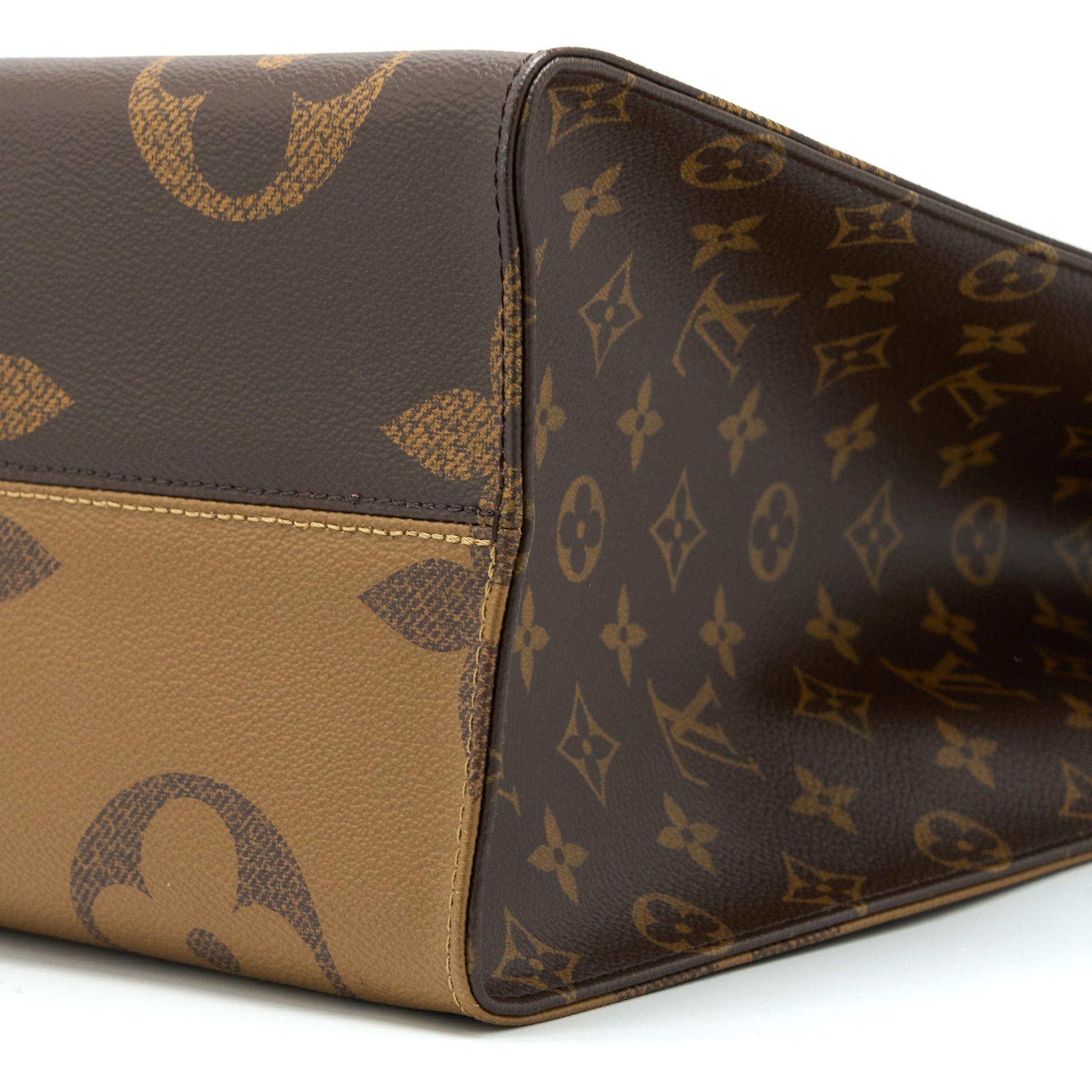 LOUIS VUITTON ON THE GO GM MONOGRAM REVERSE CANVAS GHW
