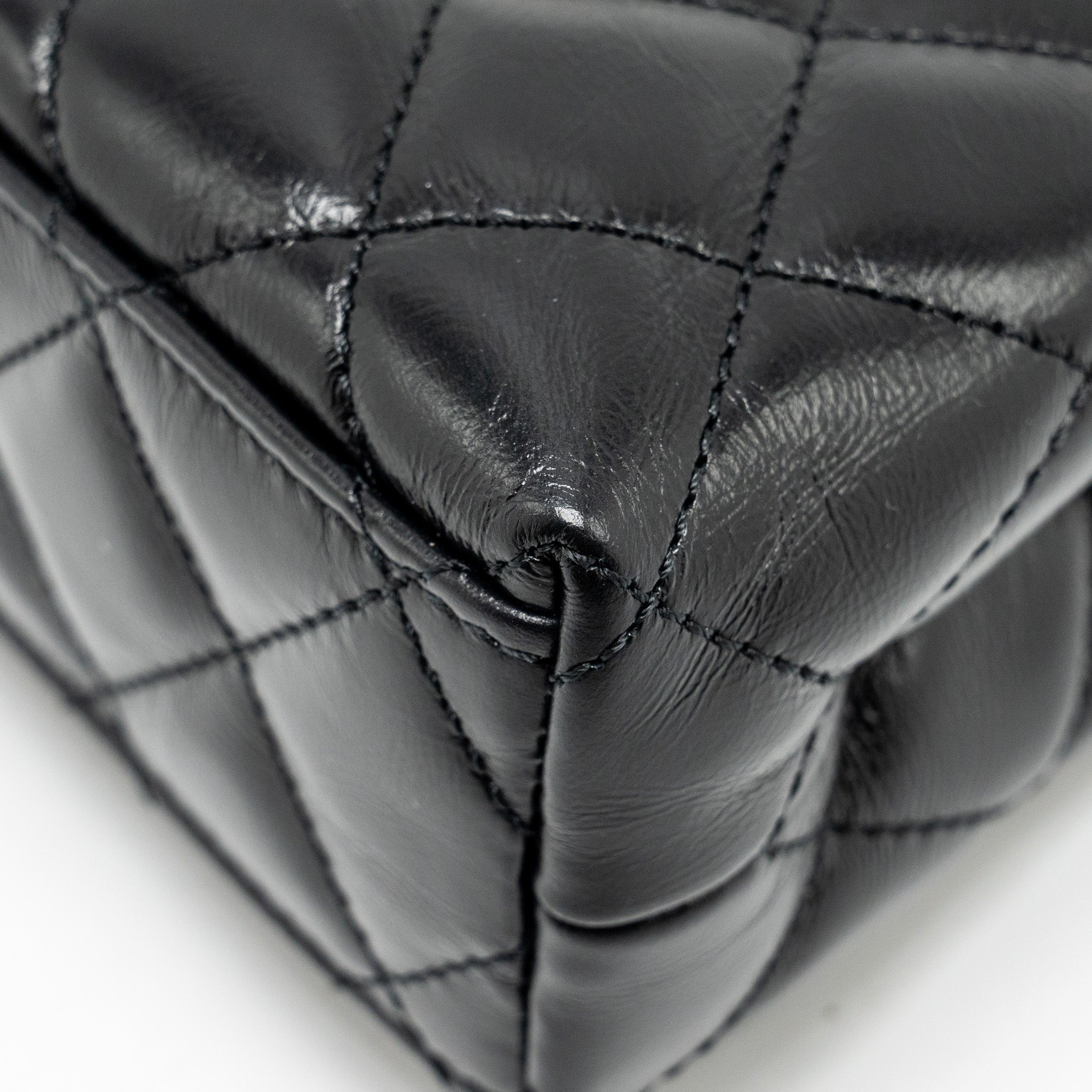 CHANEL MINI KELLY SHOPPING TOTE BAG CALFSKIN BLACK GHW (MICROCHIP)