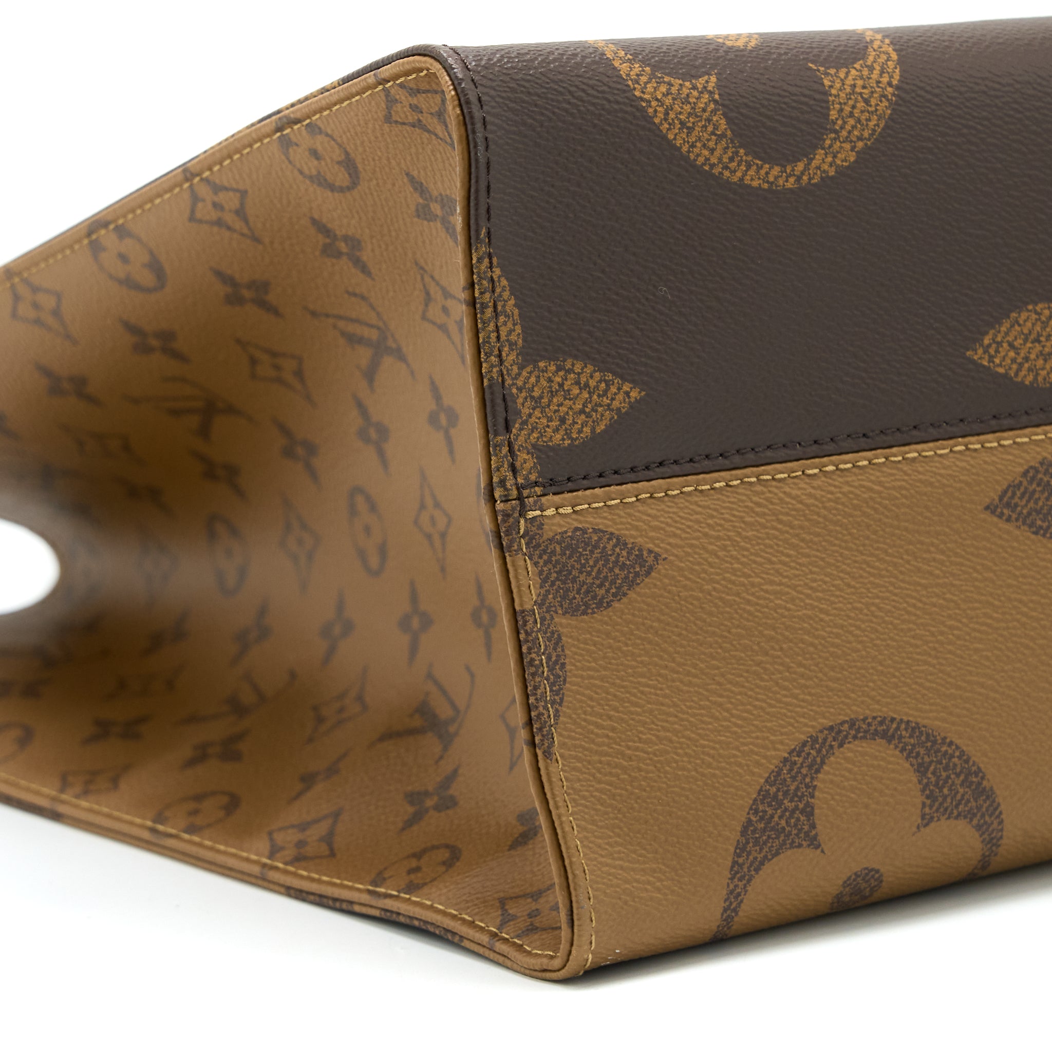 LOUIS VUITTON ON THE GO GM MONOGRAM REVERSE CANVAS GHW
