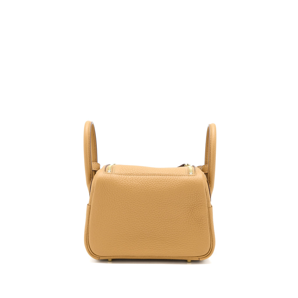 HERMES MINI LINDY CLEMENCE 4B BISCUIT GHW
