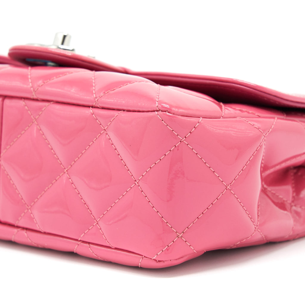 CHANEL COCO SHINE FLAP BAG PATENT PINK SHW