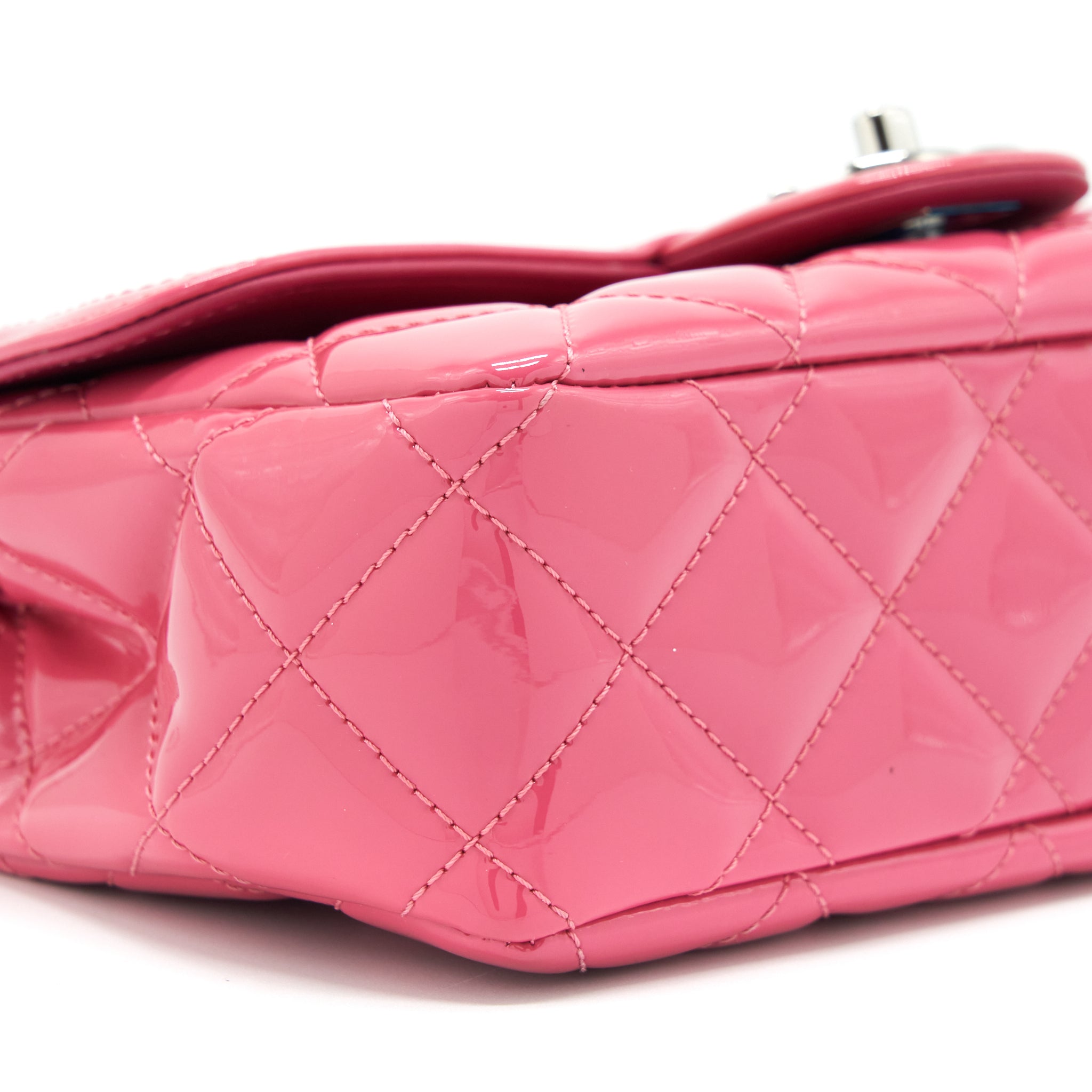 CHANEL COCO SHINE FLAP BAG PATENT PINK SHW