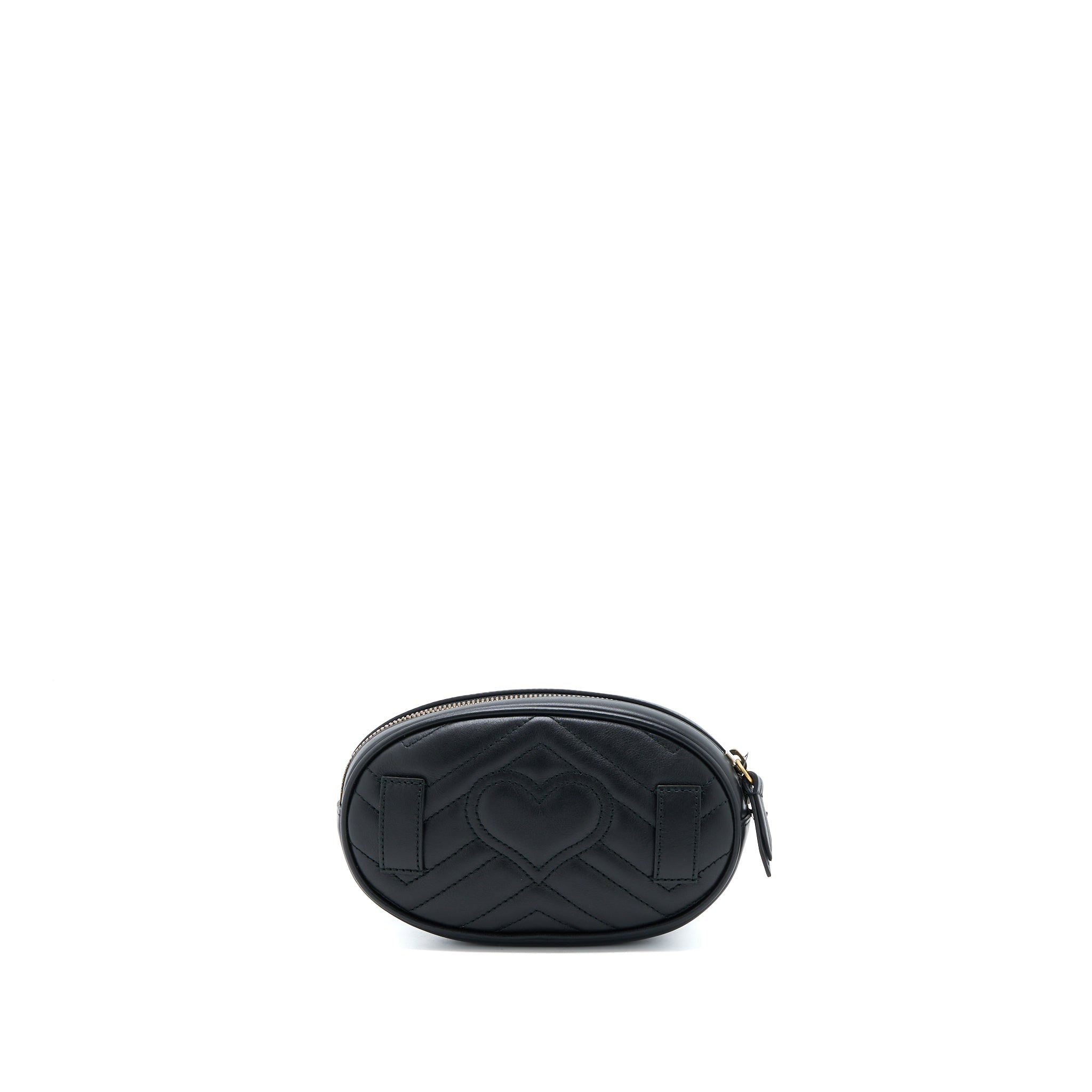 GUCCI MARMONT ROUND BELT BAG BLACK GHW