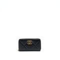 CHANEL 19 ZIP WALLET GOATSKIN BLACK GHW