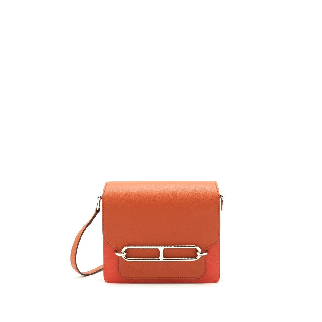 HERMES MINI ROULIS EVERCOLOR BICOLOR CAPUCINE/TERRE BATTUE SHW