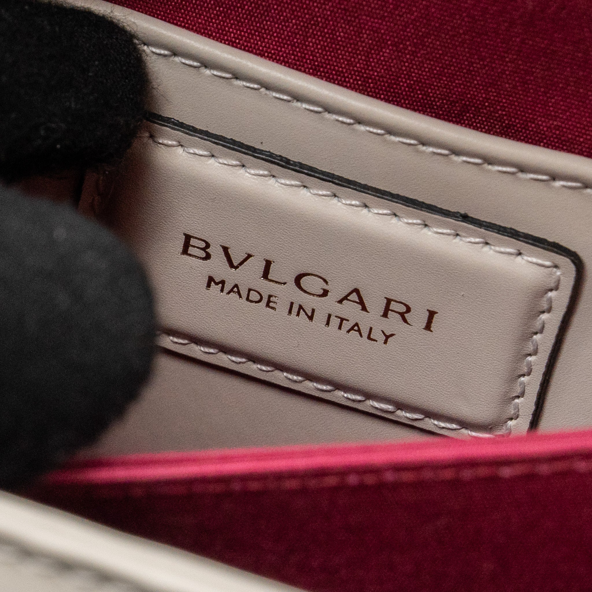 BVLGARI TOP HANDLE SERPENTI FOREVER CROSSBODY BAG CALFSKIN WHITE AGATE  LGHW