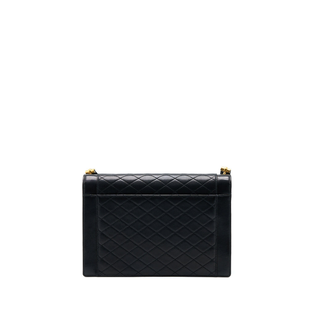 SAINT LAURENT/YSL ENVELOP SHOULDER BAG LAMBSKIN BLACK GHW