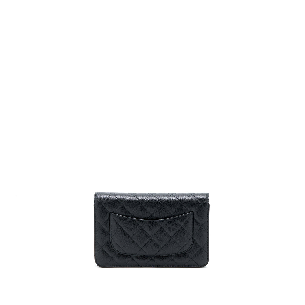 CHANEL CLASSIC WALLET ON CHAIN CAVIAR BLACK GHW (MICROCHIP)