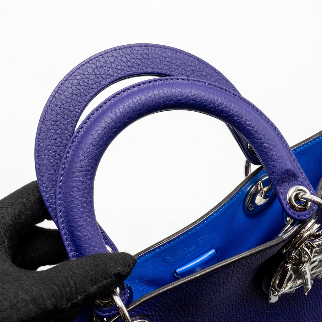DIOR DIORISSIMO TOTE BAG CALFSKIN PURPLE/BLUE SHW