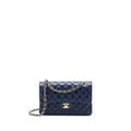CHANEL SMALL CLASSIC DOUBLE FLAP BAG CAVIAR DARK BLUE LGHW