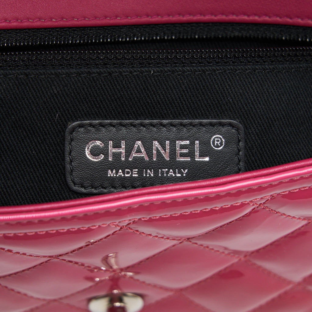 CHANEL COCO SHINE FLAP BAG PATENT PINK SHW