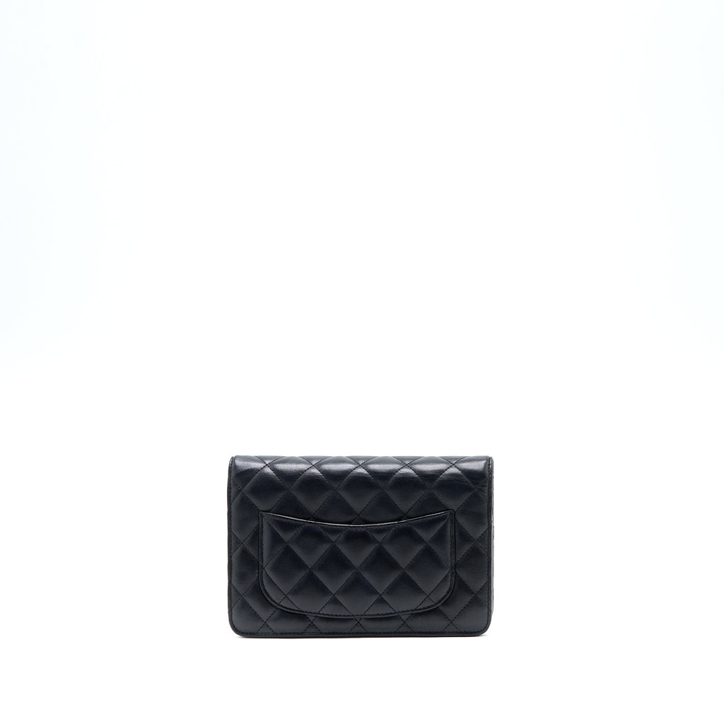 CHANEL CLASSIC WALLET ON CHAIN LAMBSKIN BLACK SHW