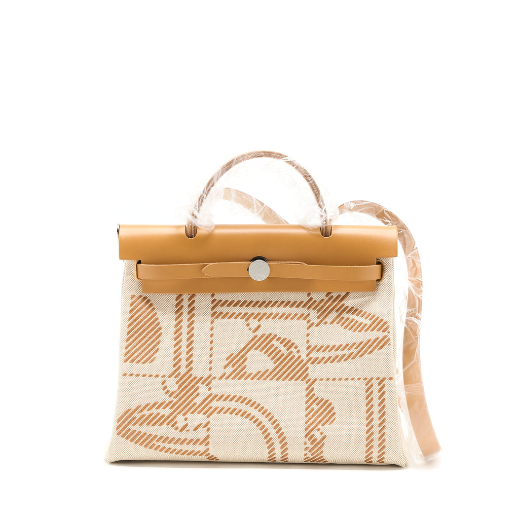 HERMES HERBAG ZIP 31 TOILE H EN RELIEF BRIDES SABLE/ECRU-BEIGE/NAT SABLE
