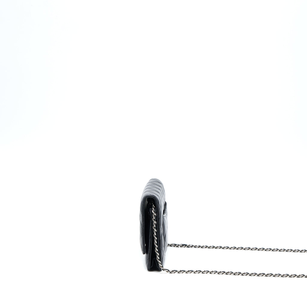 CHANEL CLASSIC WALLET ON CHAIN LAMBSKIN BLACK SHW