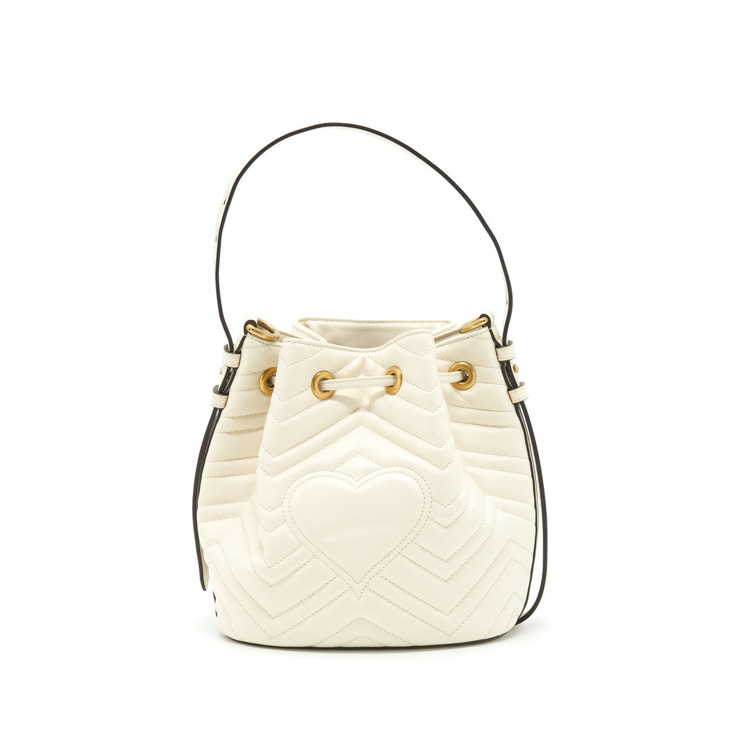 GUCCI BUCKET BAG WHITE GHW