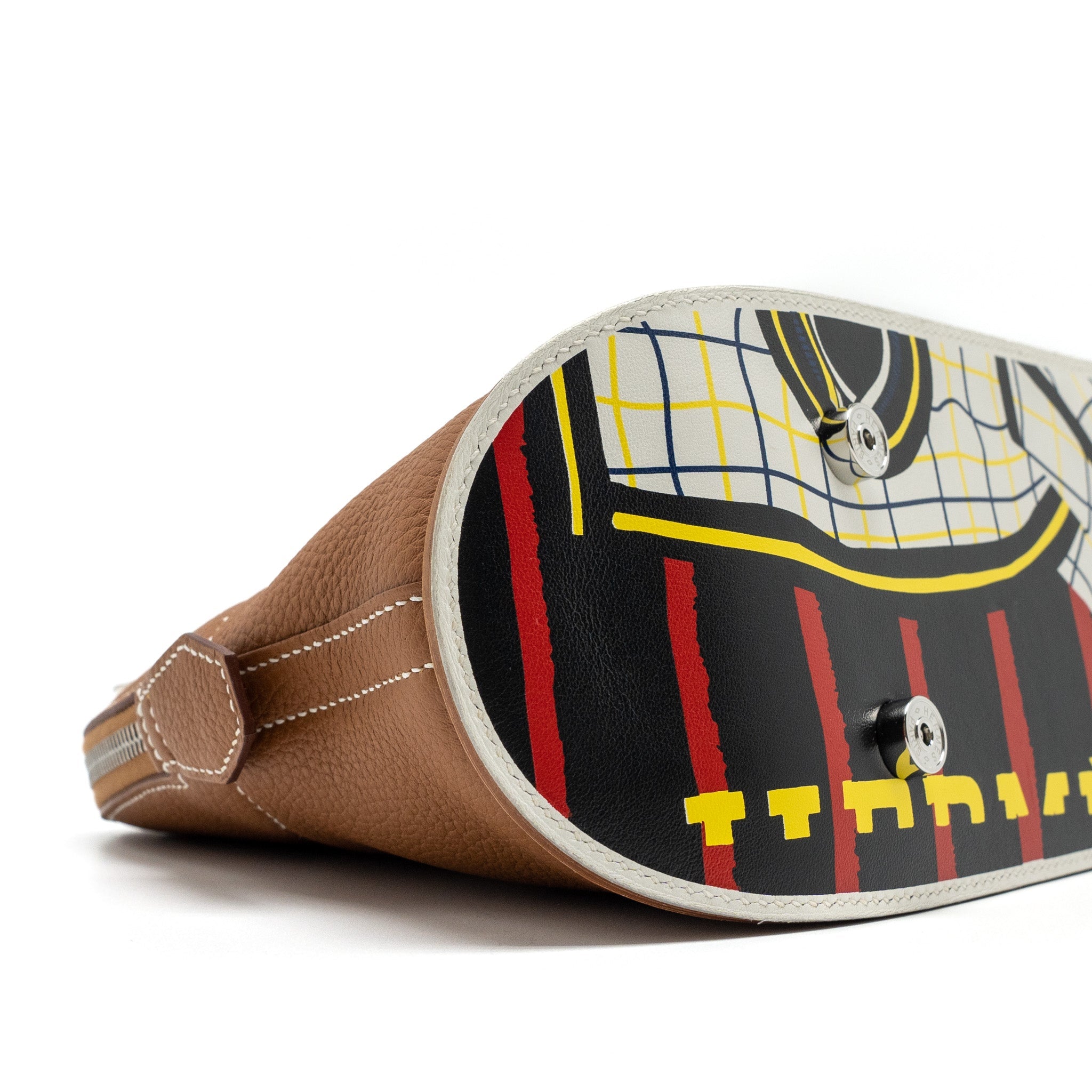 HERMES BOLIDE SKATEBOARD 31 TOGO GOLD/NATURAL SABLE/MULTICOLOUR SHW