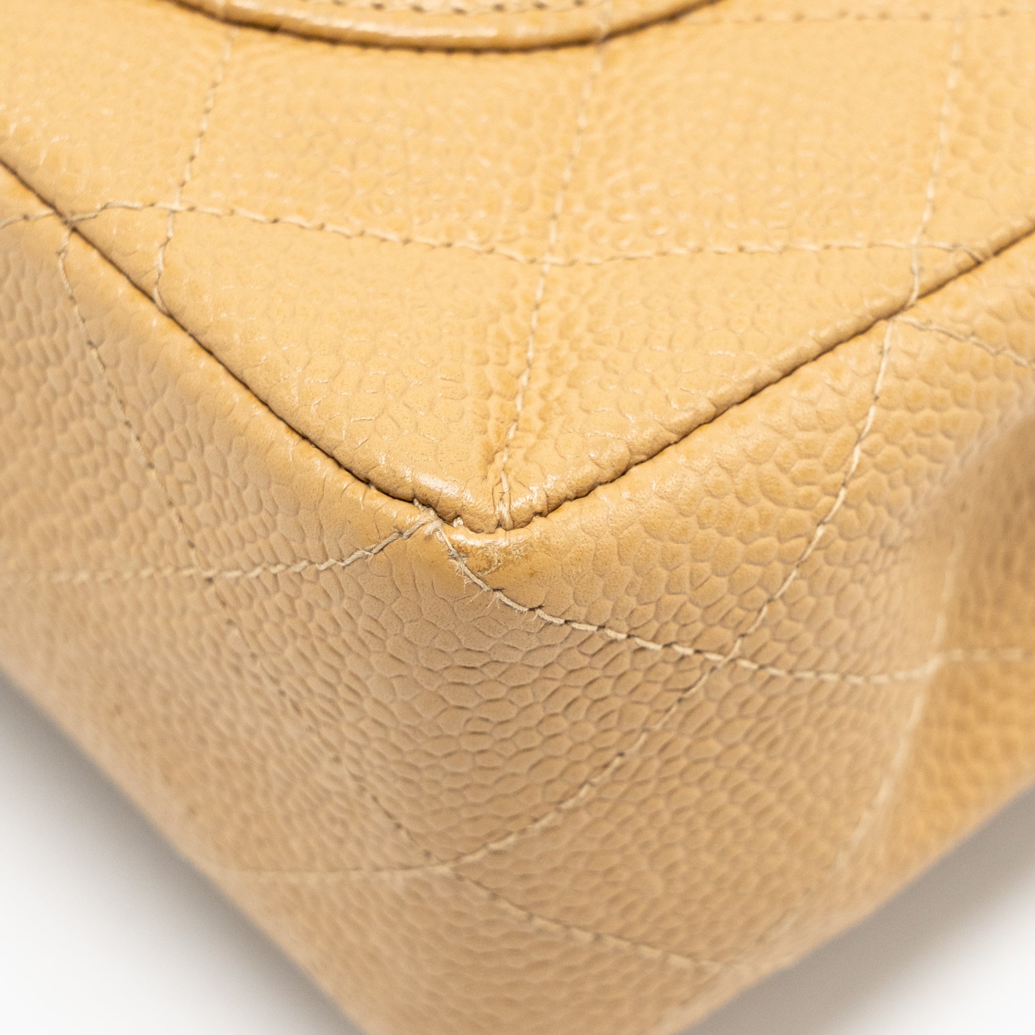 CHANEL SMALL CLASSIC DOUBLE FLAP BAG CAVIAR BEIGE SHW