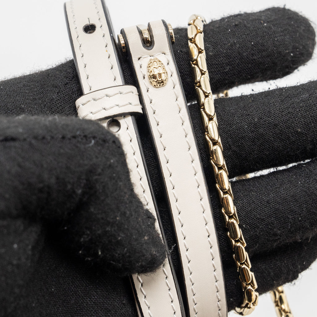 BVLGARI TOP HANDLE SERPENTI FOREVER CROSSBODY BAG CALFSKIN WHITE AGATE  LGHW