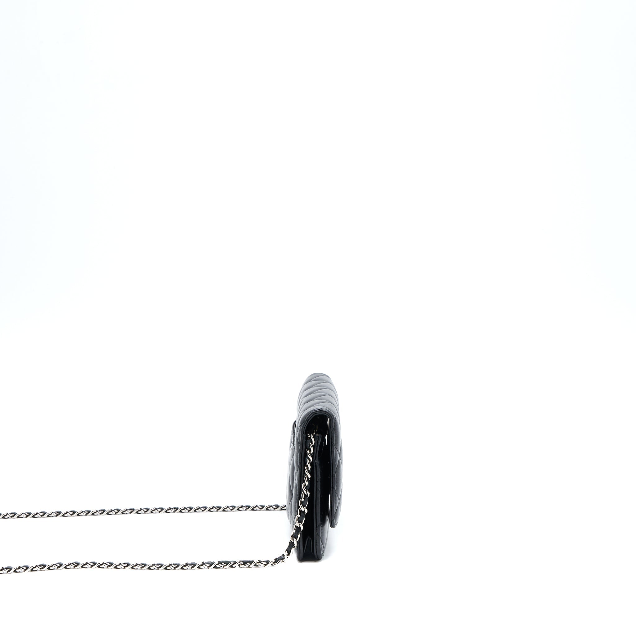CHANEL CLASSIC WALLET ON CHAIN LAMBSKIN BLACK SHW