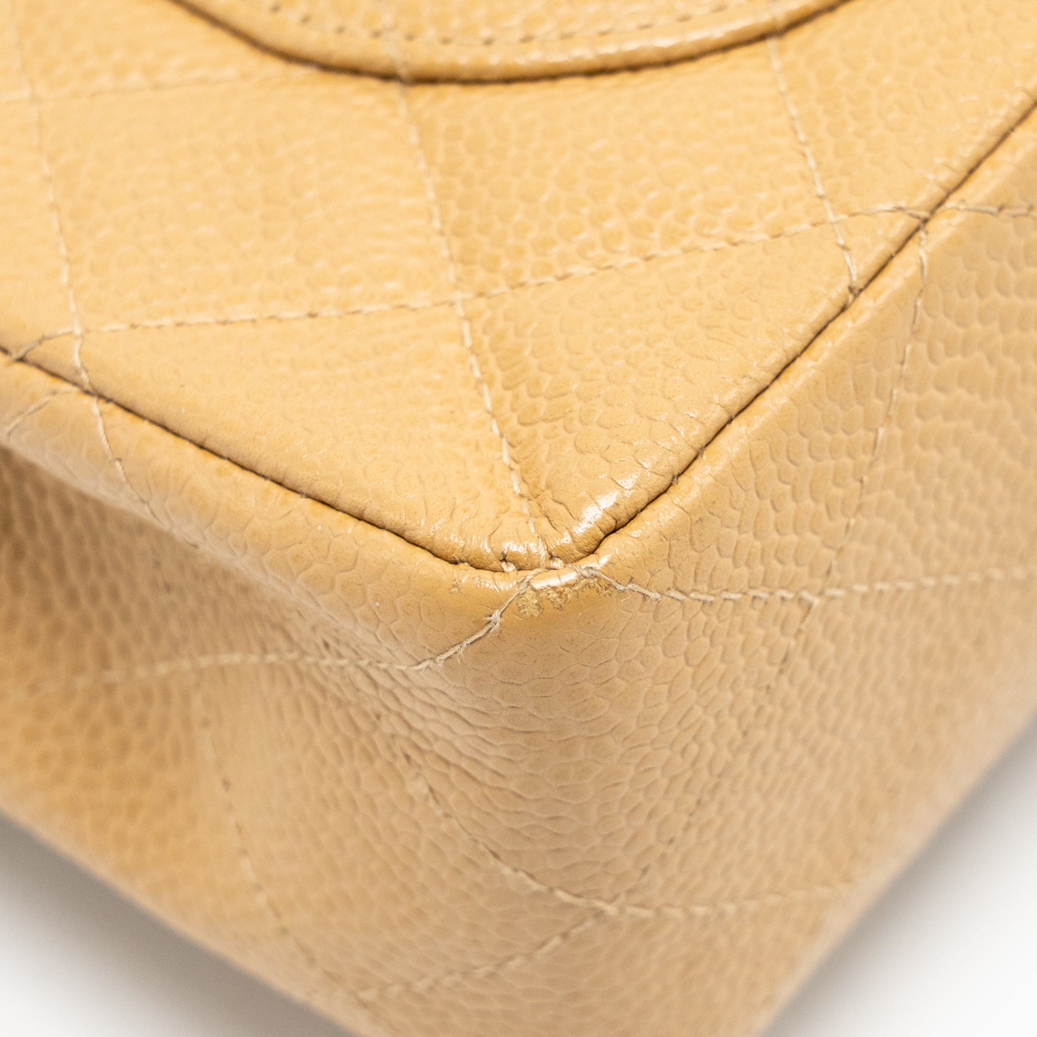 CHANEL SMALL CLASSIC DOUBLE FLAP BAG CAVIAR BEIGE SHW