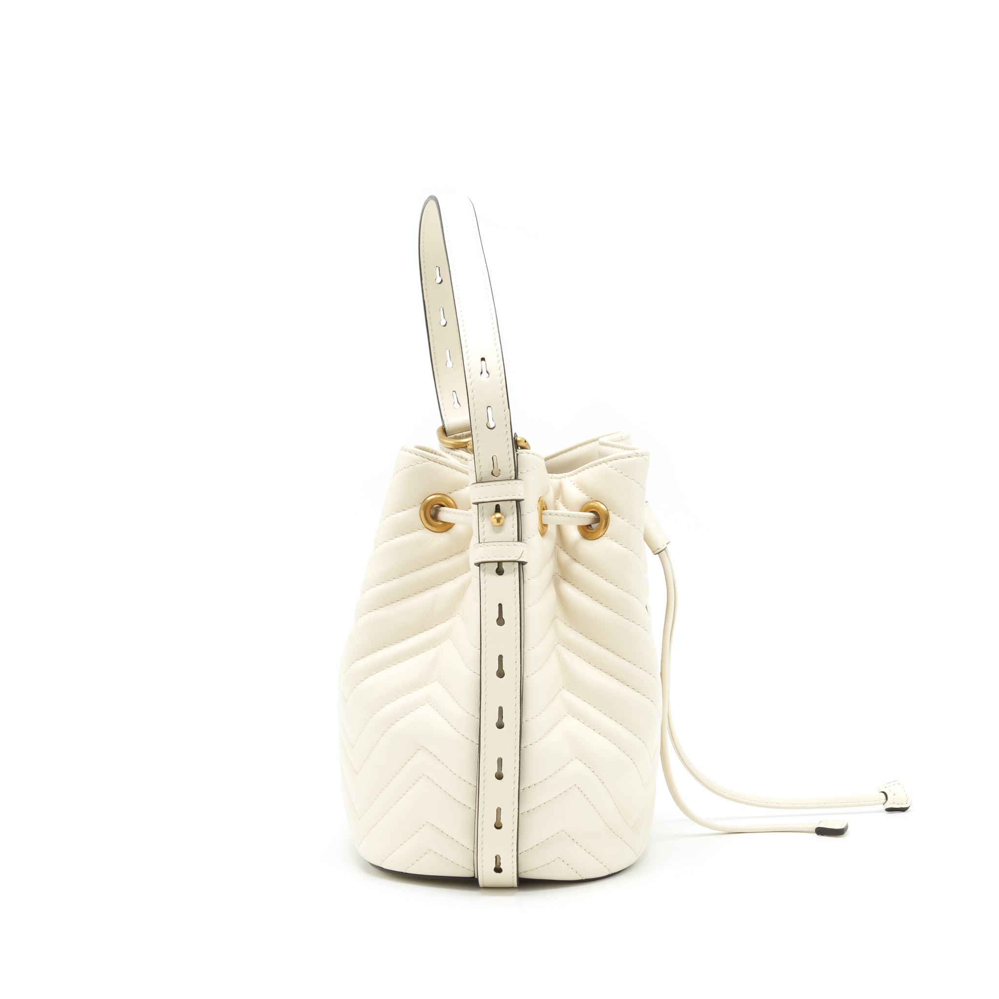 GUCCI BUCKET BAG WHITE GHW